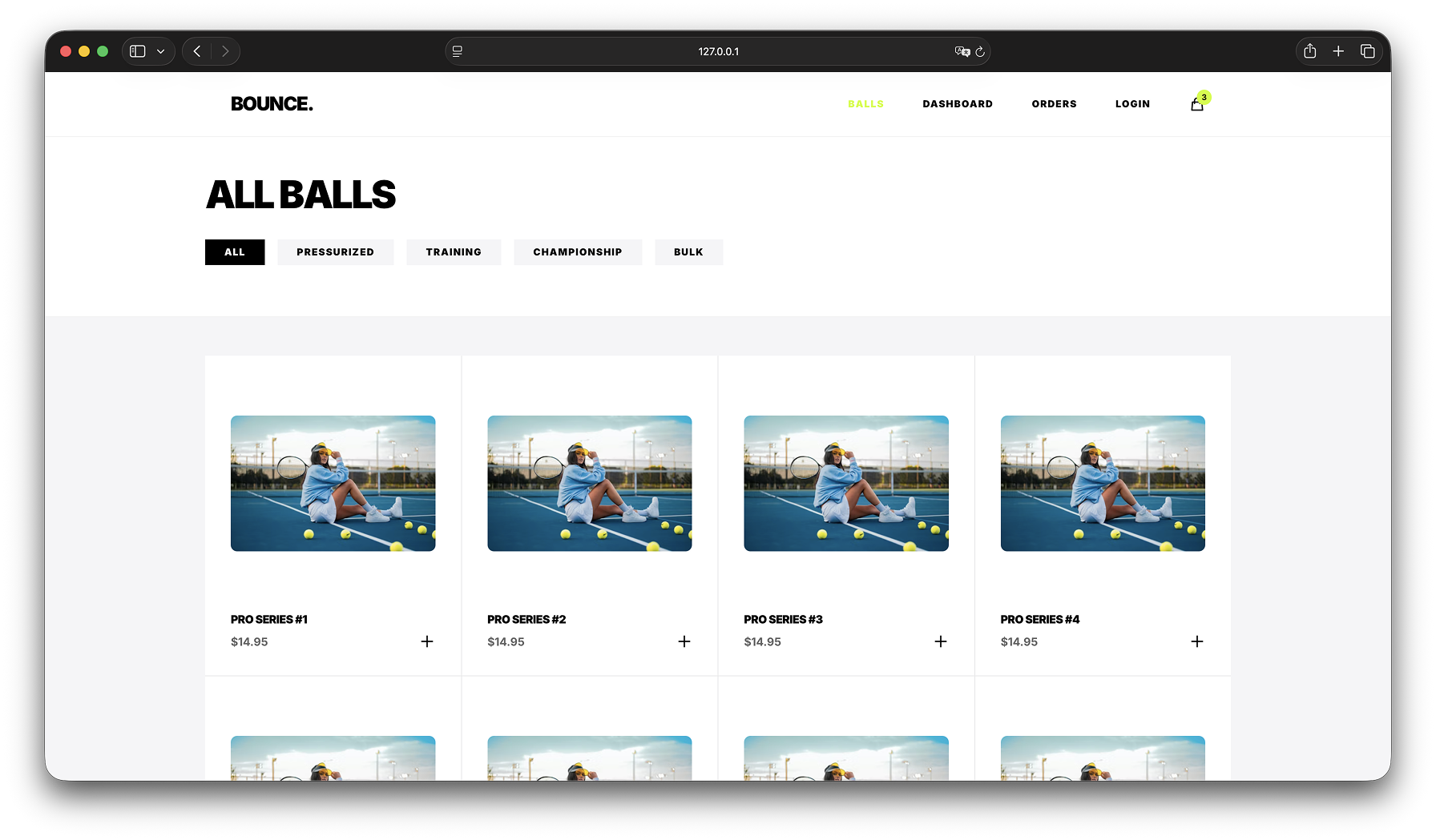 Bounce - Tennis E-Commerce